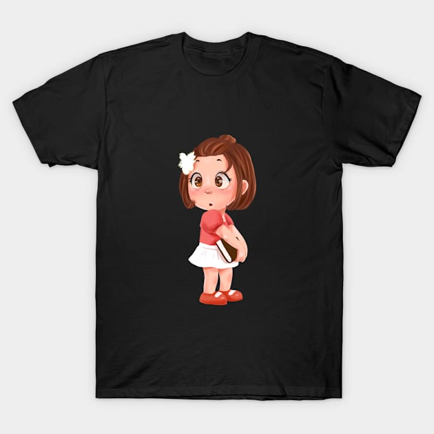 Litle Cute Girl - Hameoart T-Shirt by Hameo Art